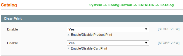 configuration settings